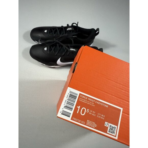 New Men’s Size 10.5 Black Nike Force Trout 9 Keystone Baseball Cleats FB9728 003 - Picture 10 of 10